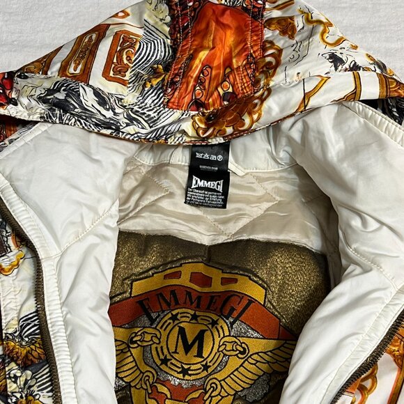 Rare Emmegi Austria Vtg Dragon Print Ski Jacket Size S 90s Maximalist Baroque - Picture 4 of 16
